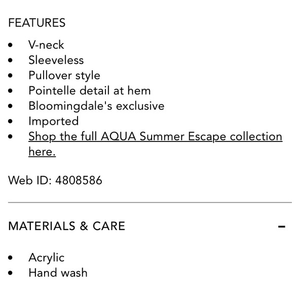 Bloomingdale’s AQUA Pointelle Cropped Tank Top Hot Pink Small - Picture 2 of 5